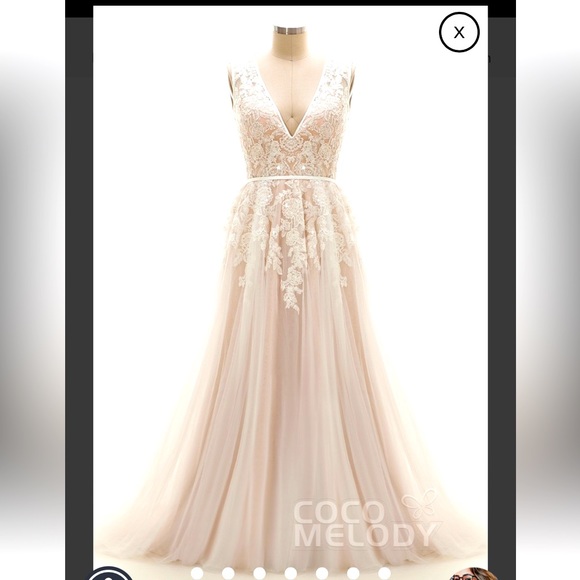 Cocomelody Dresses & Skirts - A-Line Court Train Tulle And Lace Wedding Dress, Cocomelody NWT